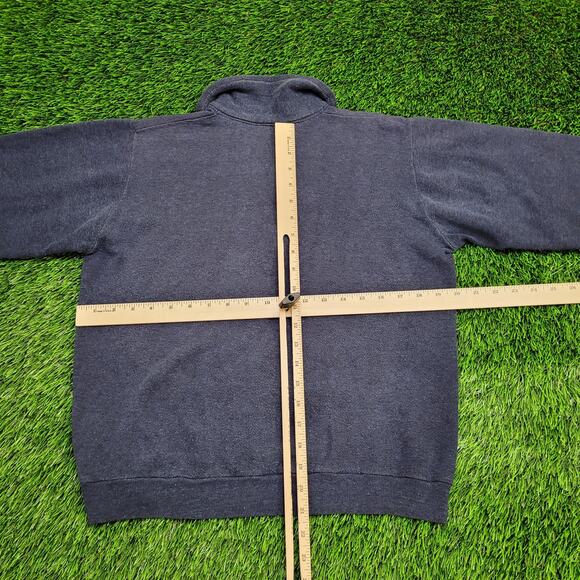 Vintage 80s Hands-Off 1/4 Zip Collard Sweater Womens L 20x21 Boxy Cropped USA - Picture 9 of 10